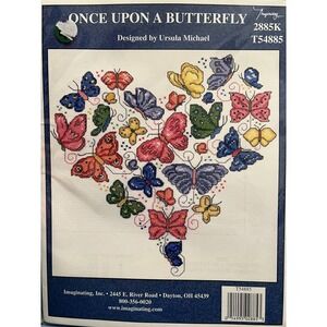 ONCE UPON A BUTTERFLY Butterflies Heart Nature Counted Cross Stitch KIT